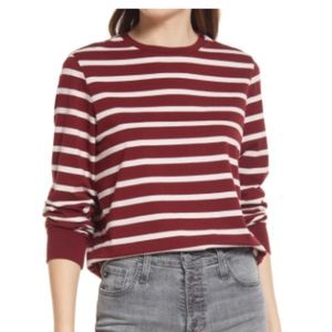 Treasure and Bond red and white striped shirt